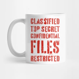 Classified Files Typography Stack (Red) Mug